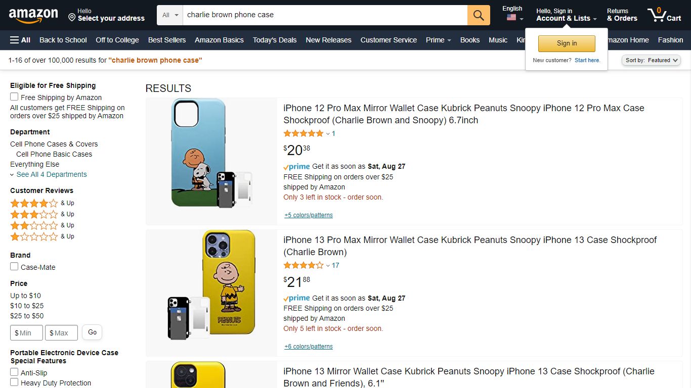 Amazon.com: charlie brown phone case