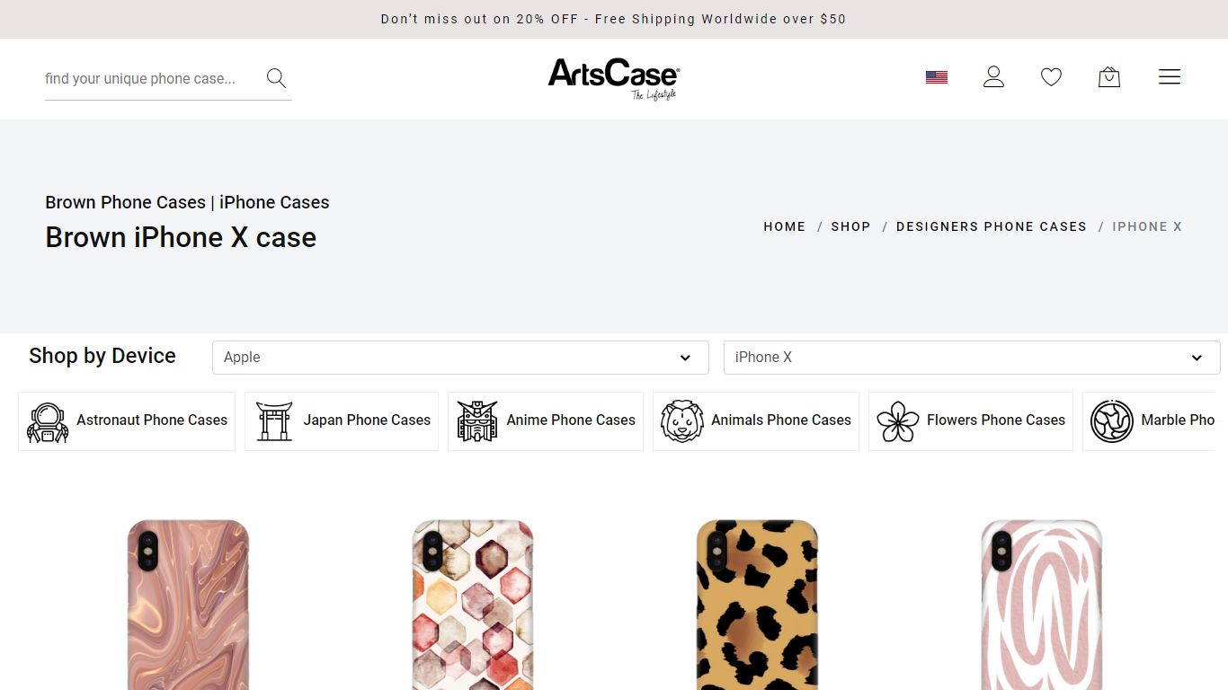 Brown iPhone X case | ArtsCase